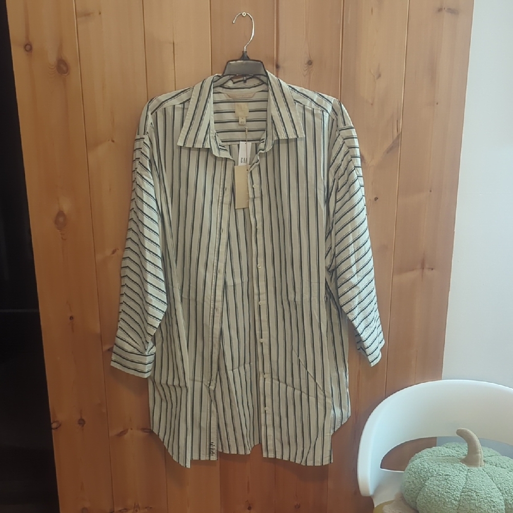 GAP x BEIS Striped Button-Up Shirt